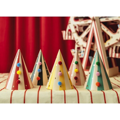 czapeczki-papierowe-z-pomponami-cyrk-16-cm-6-sztz